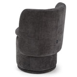 Norris Modern Dark Grey Fabric Swivel Dining Chair