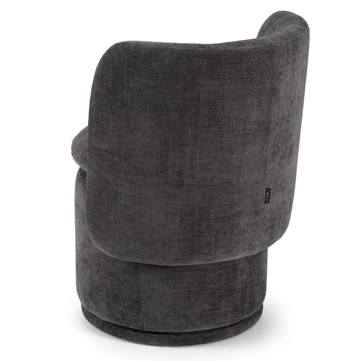 Norris Modern Dark Grey Fabric Swivel Dining Chair