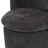 Norris Modern Dark Grey Fabric Swivel Dining Chair