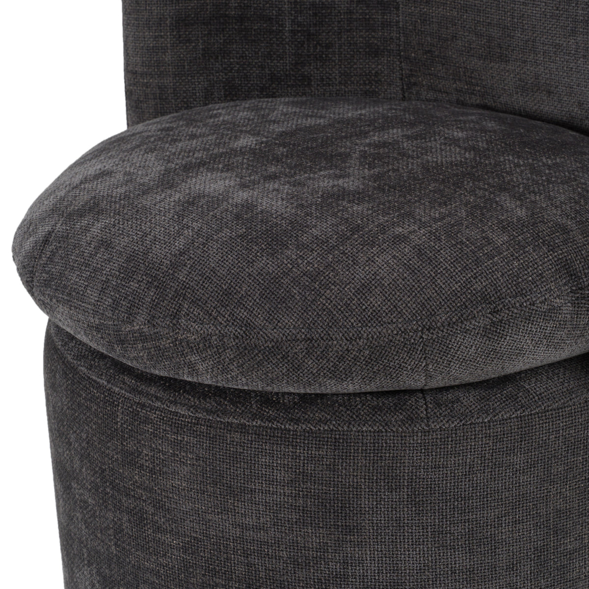 Norris Modern Dark Grey Fabric Swivel Dining Chair