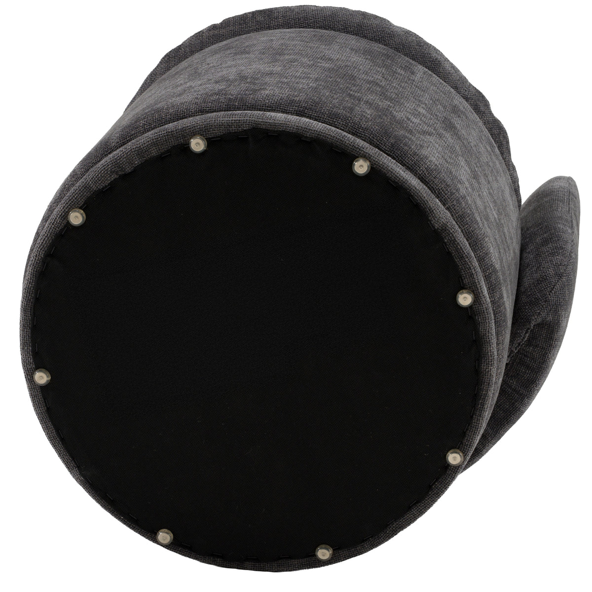 Norris Modern Dark Grey Fabric Swivel Dining Chair