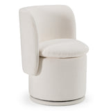 Norris Modern Ivory Fabric Swivel Dining Chair