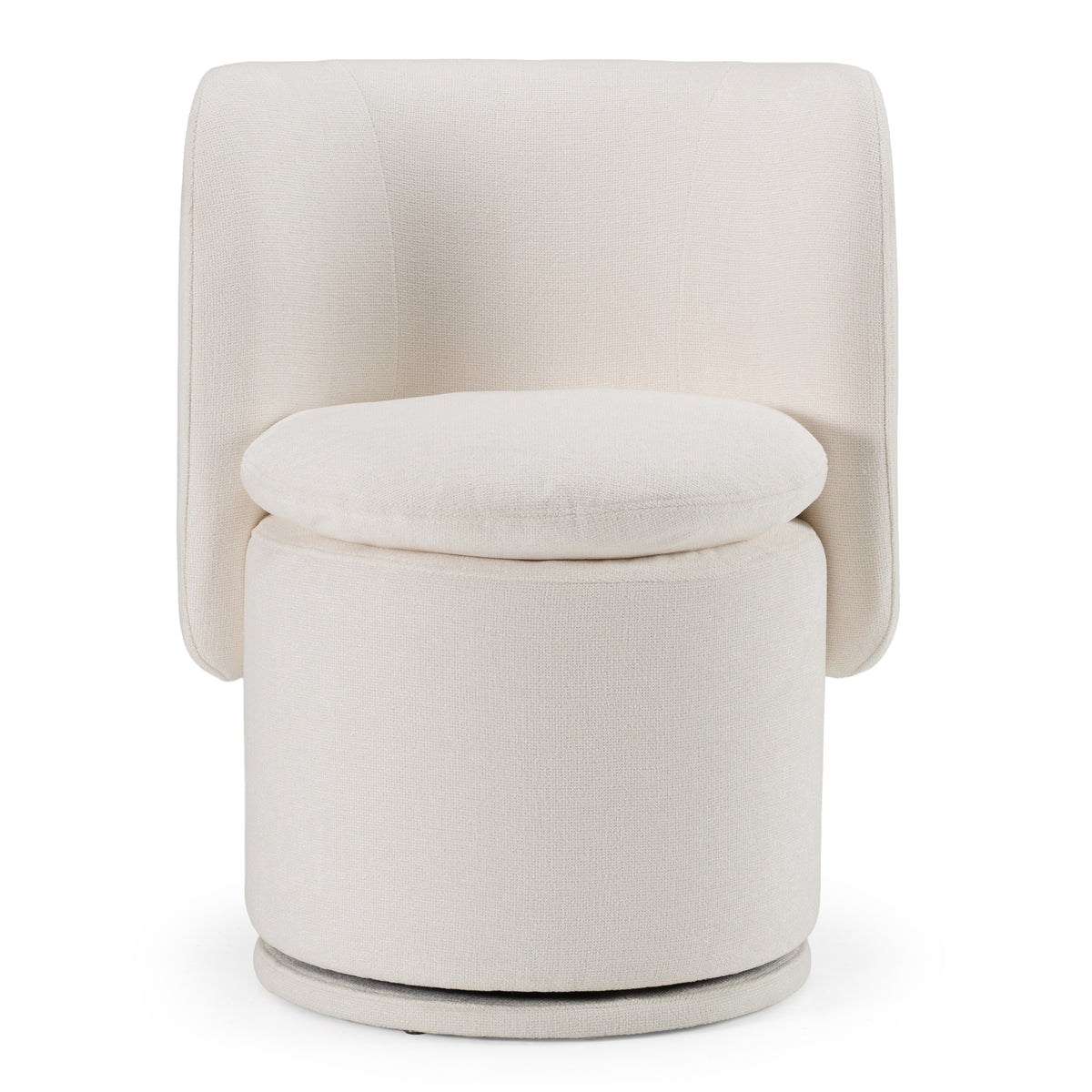 Norris Modern Ivory Fabric Swivel Dining Chair