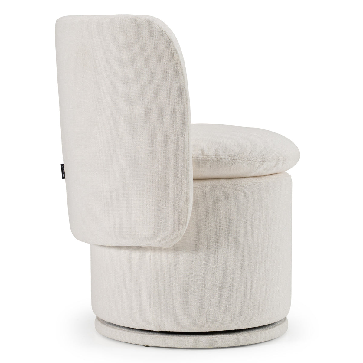 Norris Modern Ivory Fabric Swivel Dining Chair