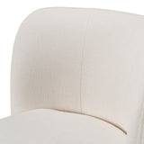 Norris Modern Ivory Fabric Swivel Dining Chair