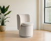Norris Modern Ivory Fabric Swivel Dining Chair