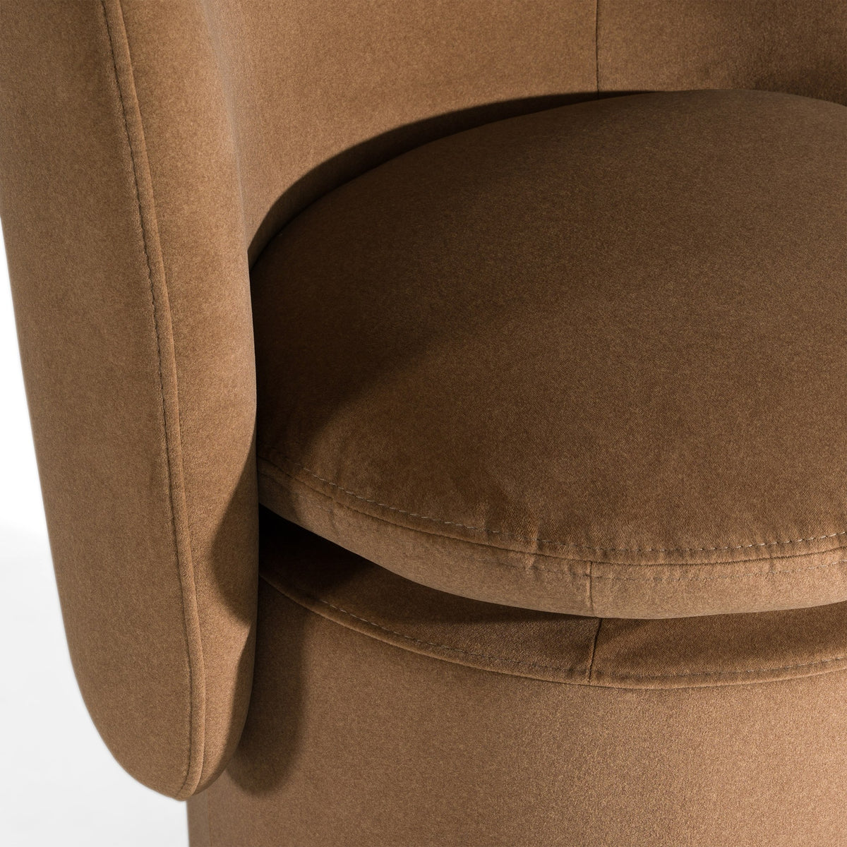 Norris Modern Brown Fabric Swivel Dining Chair