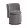 Norris Modern Dark Grey Fabric Swivel Dining Chair