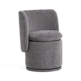 Norris Modern Dark Grey Fabric Swivel Dining Chair