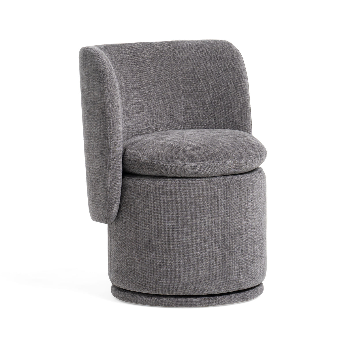 Norris Modern Dark Grey Fabric Swivel Dining Chair