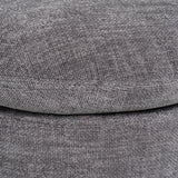 Norris Modern Dark Grey Fabric Swivel Dining Chair