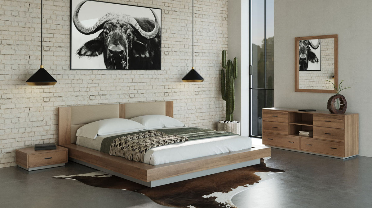 Fantasia Contemporary Walnut Mirror
