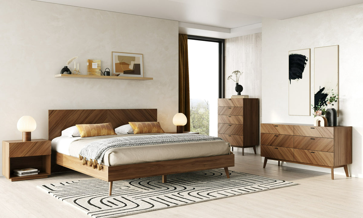 Kamela- Modern Walnut Nightstand