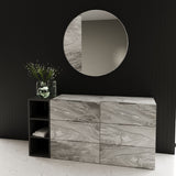 Maranello Modern Grey Wash & Faux Marble Dresser