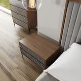 Metcalf Mid-Century Walnut & Grey Bedroom Set