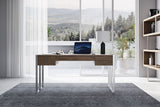 Orcutt Modern Walnut & Stainless Steel Desk