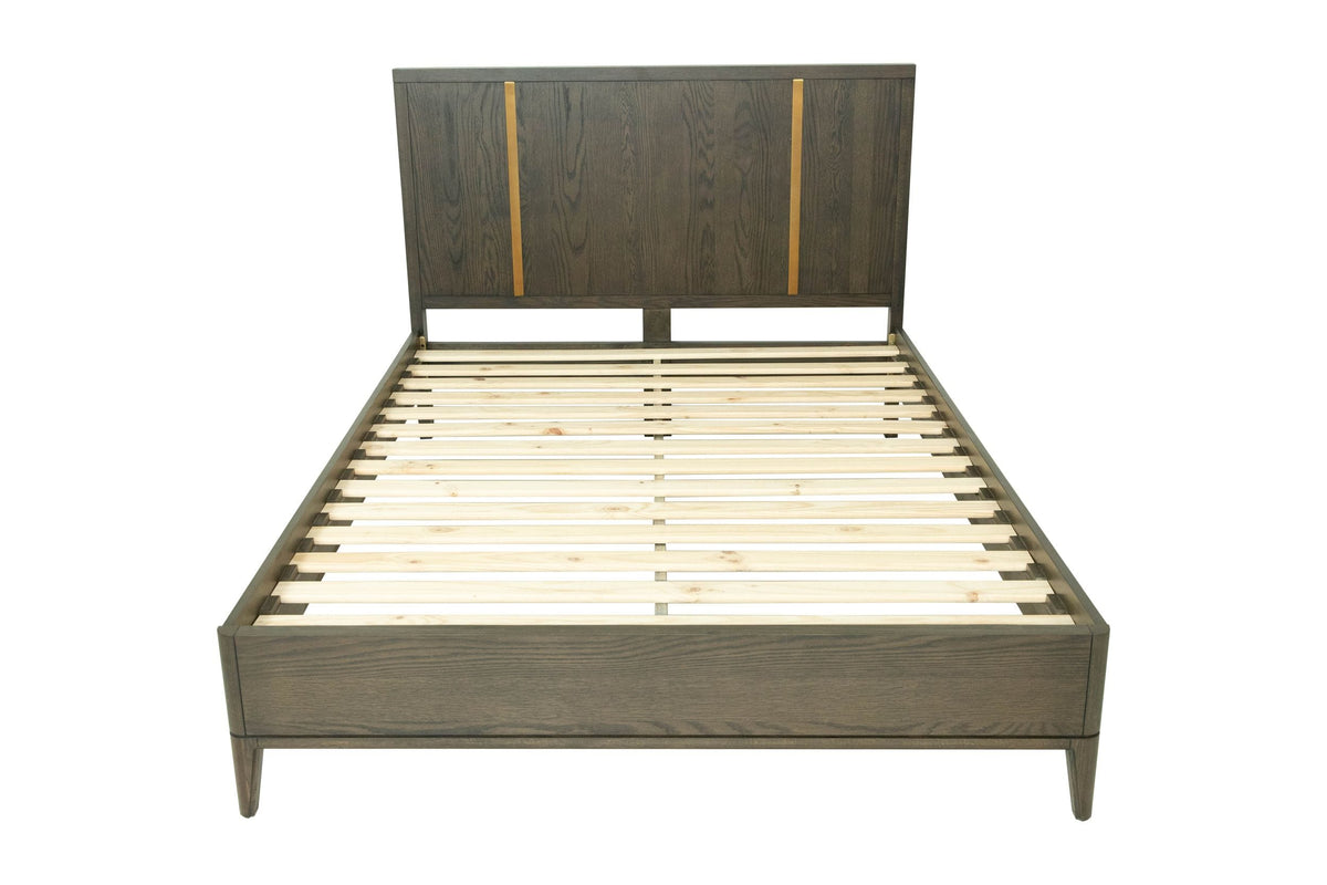 Oakley Mid-Century Queen Size Dark Brown Bed