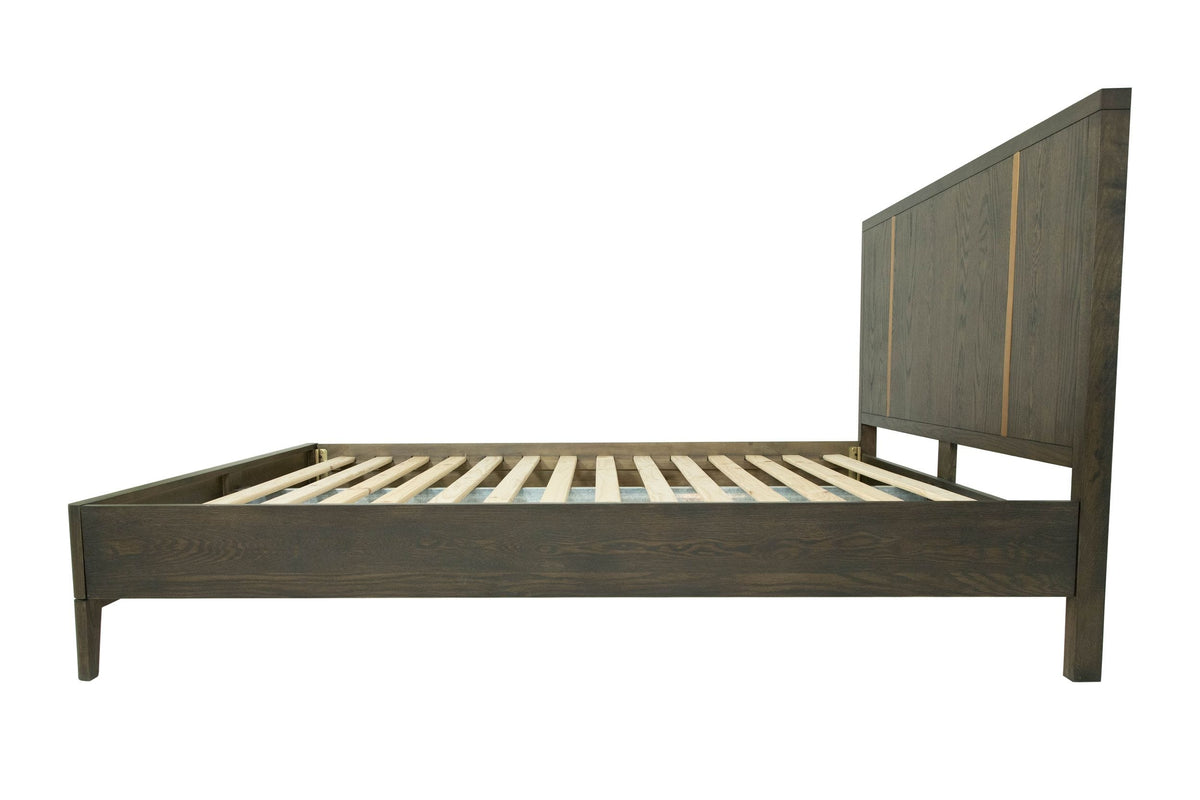 Oakley Mid-Century Queen Size Dark Brown Bed