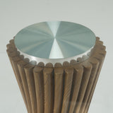 Ocasio Modern Glass + Walnut Round Dining Table