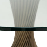 Ocasio Modern Glass + Grey Ash Round Dining Table