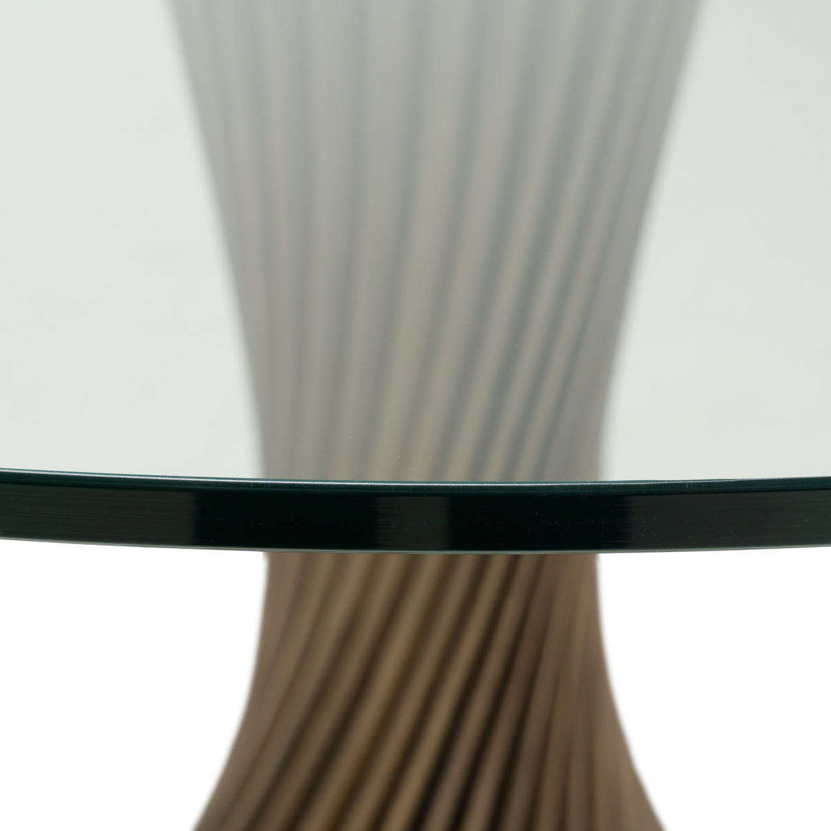 Ocasio Modern Glass + Grey Ash Round Dining Table