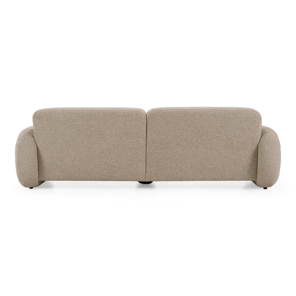 Odette Modern Beige Fabric + White Burl Sofa