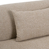 Odette Modern Beige Fabric + White Burl Sofa