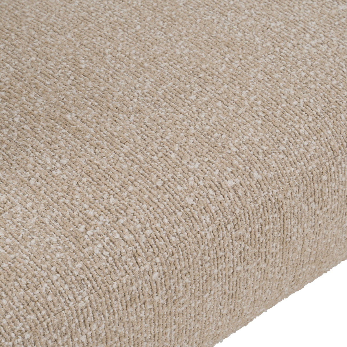 Odette Modern Beige Fabric + White Burl Loveseat Sofa