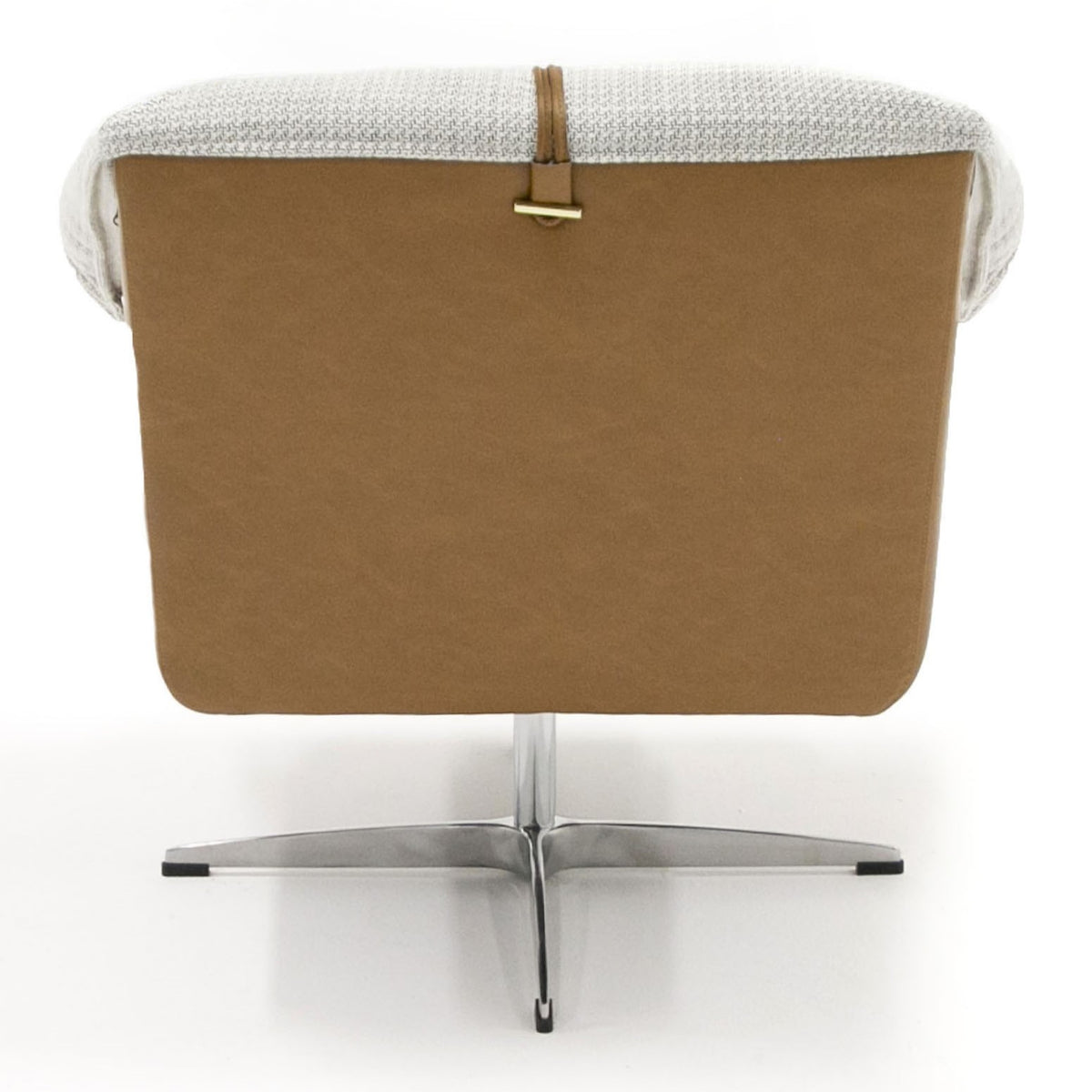Ohio Swivel Grey and Camel Fabric Accent Chair
