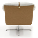 Ohio Swivel Grey and Camel Fabric Accent Chair