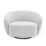 Omaha Modern Swivel Off White Fabric Chair