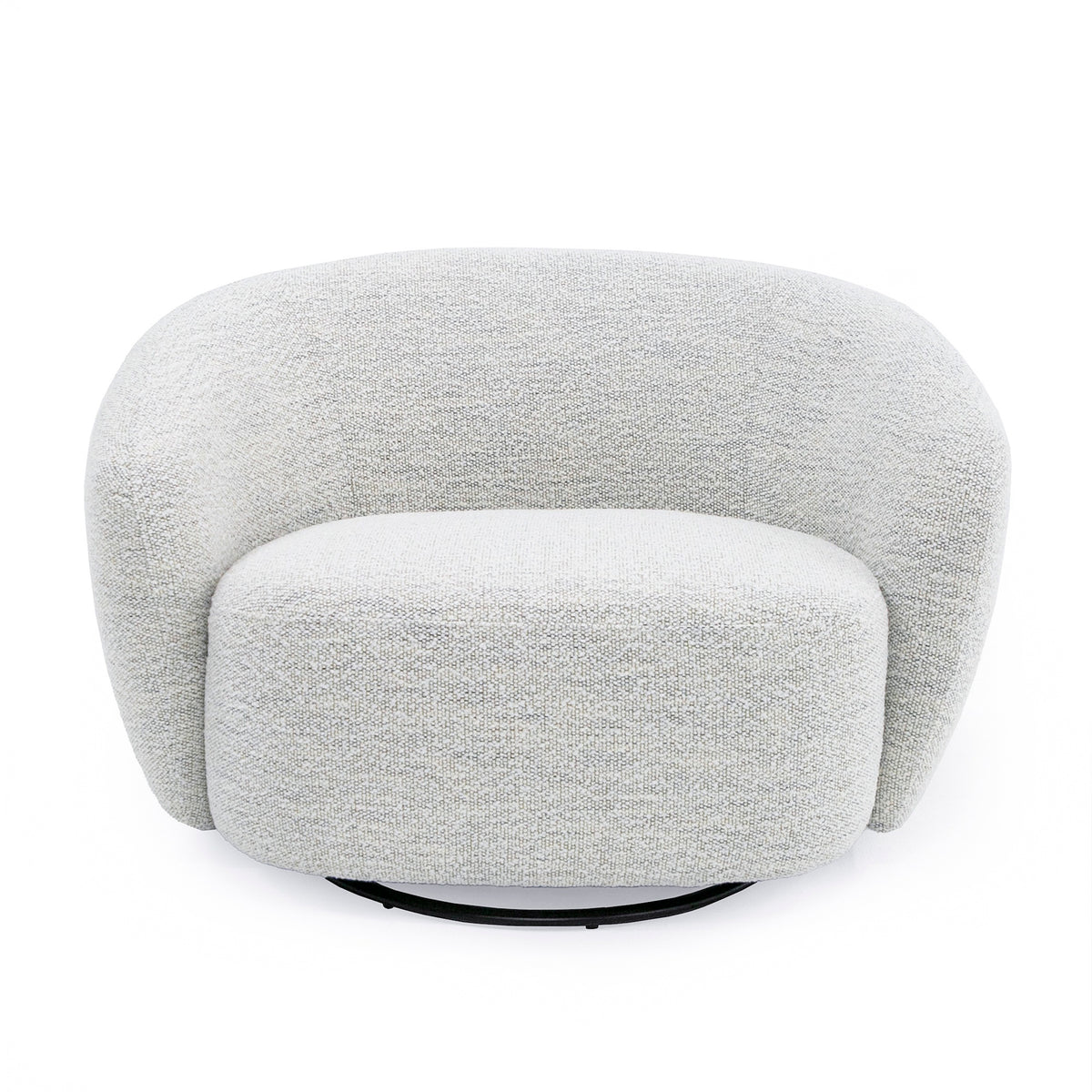 Omaha Modern Swivel Off White Fabric Chair