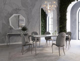 Vince Glam Grey Velvet Dining Chair Set of 2