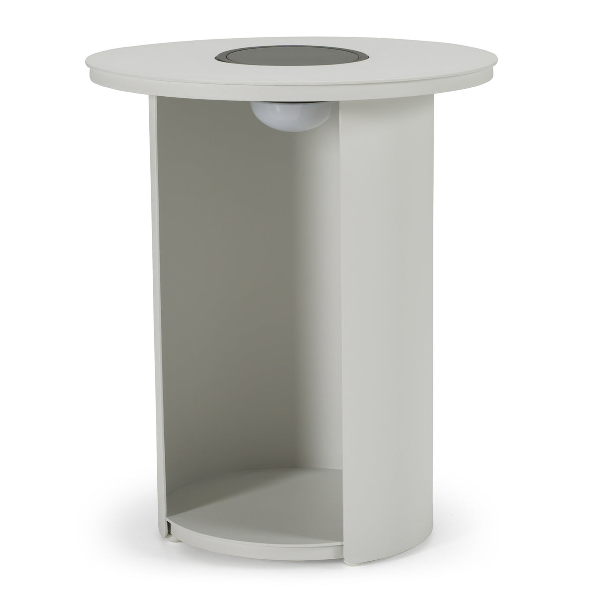 Onza Outdoor White End Table with Solar Light