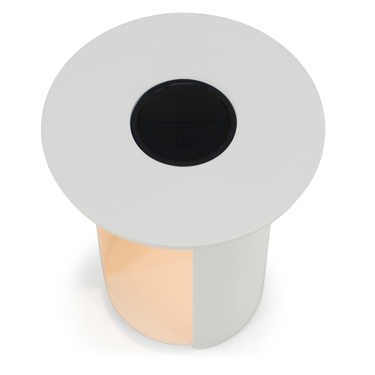 Onza Outdoor White End Table with Solar Light