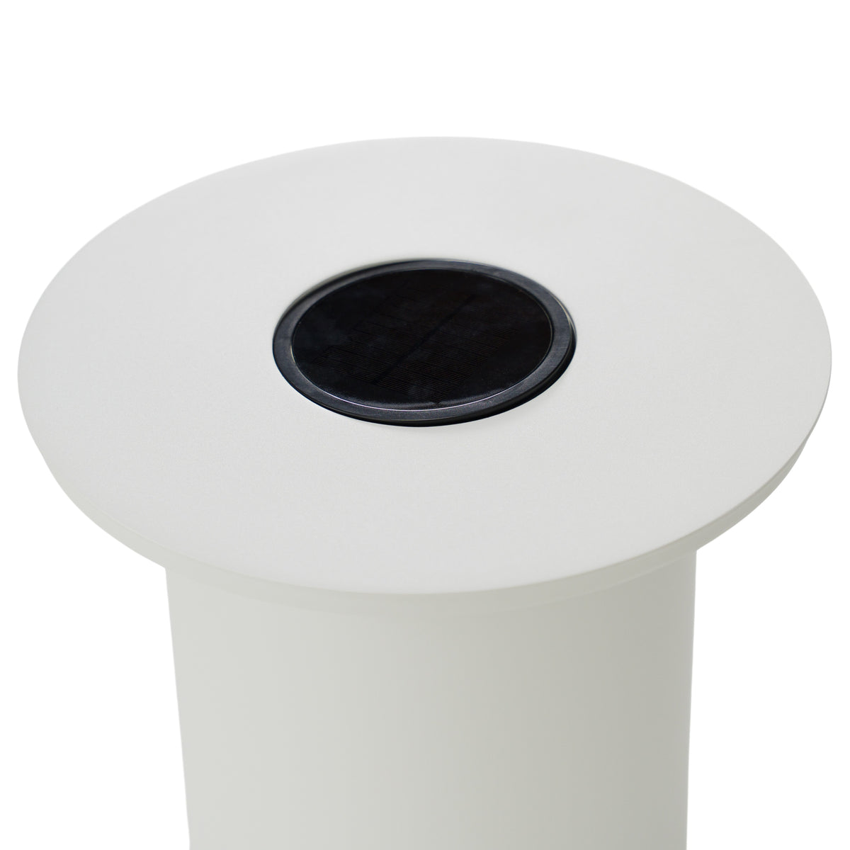 Onza Outdoor White End Table with Solar Light