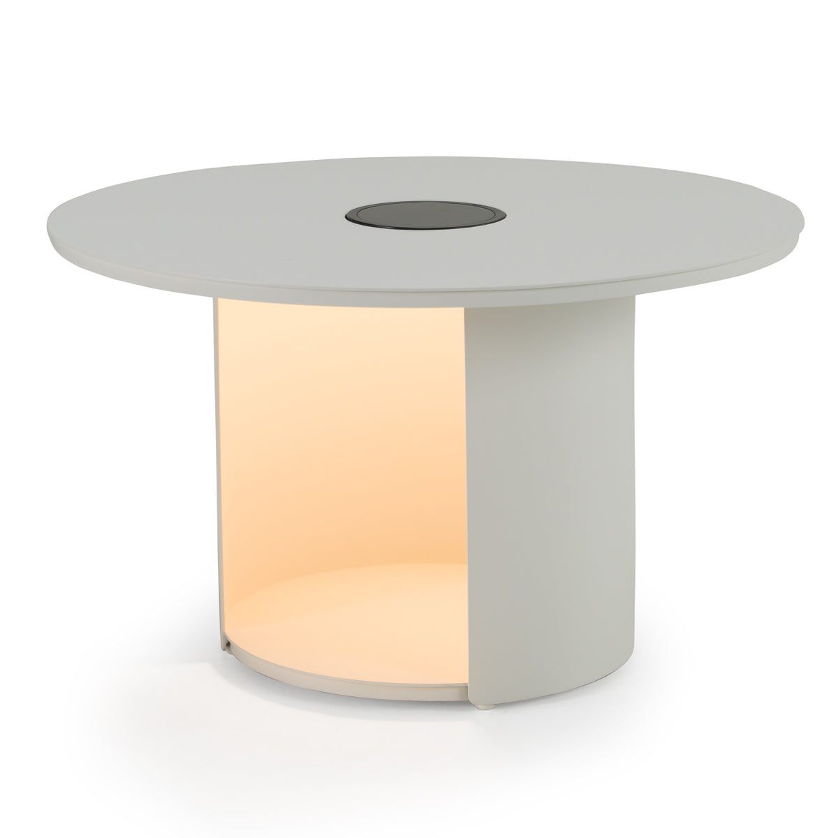 Onza Outdoor White Medium End Table with Solar Light