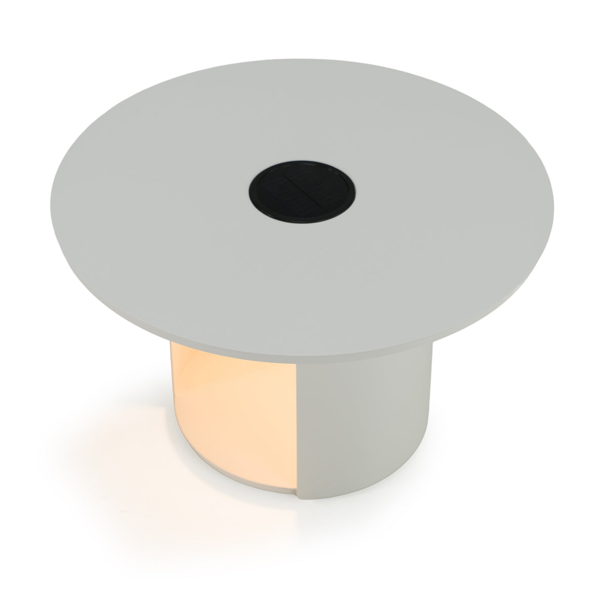 Onza Outdoor White Medium End Table with Solar Light