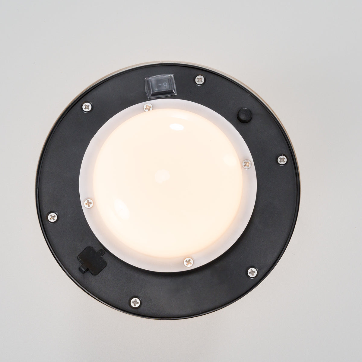 Onza Outdoor White Medium End Table with Solar Light