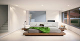Queen Opal Modern Low Profile Walnut Platform Bed