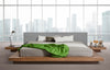 Eastern King Opal Modern Low Profile Walnut and Grey Leatherette Platform Bed