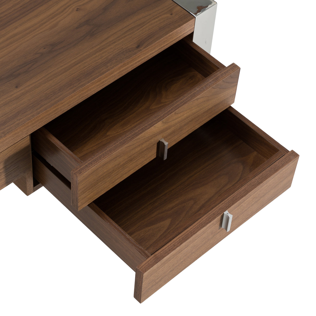 Orcutt Modern Walnut & Stainless Steel Desk