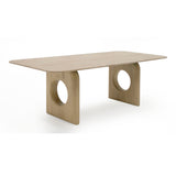 Osaka Modern Faux Marble + Natural Ash Dining Table
