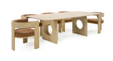 Osaka Modern Faux Marble + Natural Ash Dining Table