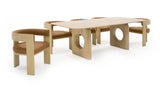 Osaka Modern Faux Marble + Natural Ash Dining Table