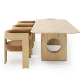 Osaka Modern Faux Marble + Natural Ash Dining Table