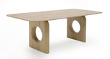 Osaka Modern Faux Marble + Natural Ash Dining Table