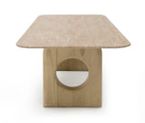 Osaka Modern Faux Marble + Natural Ash Dining Table