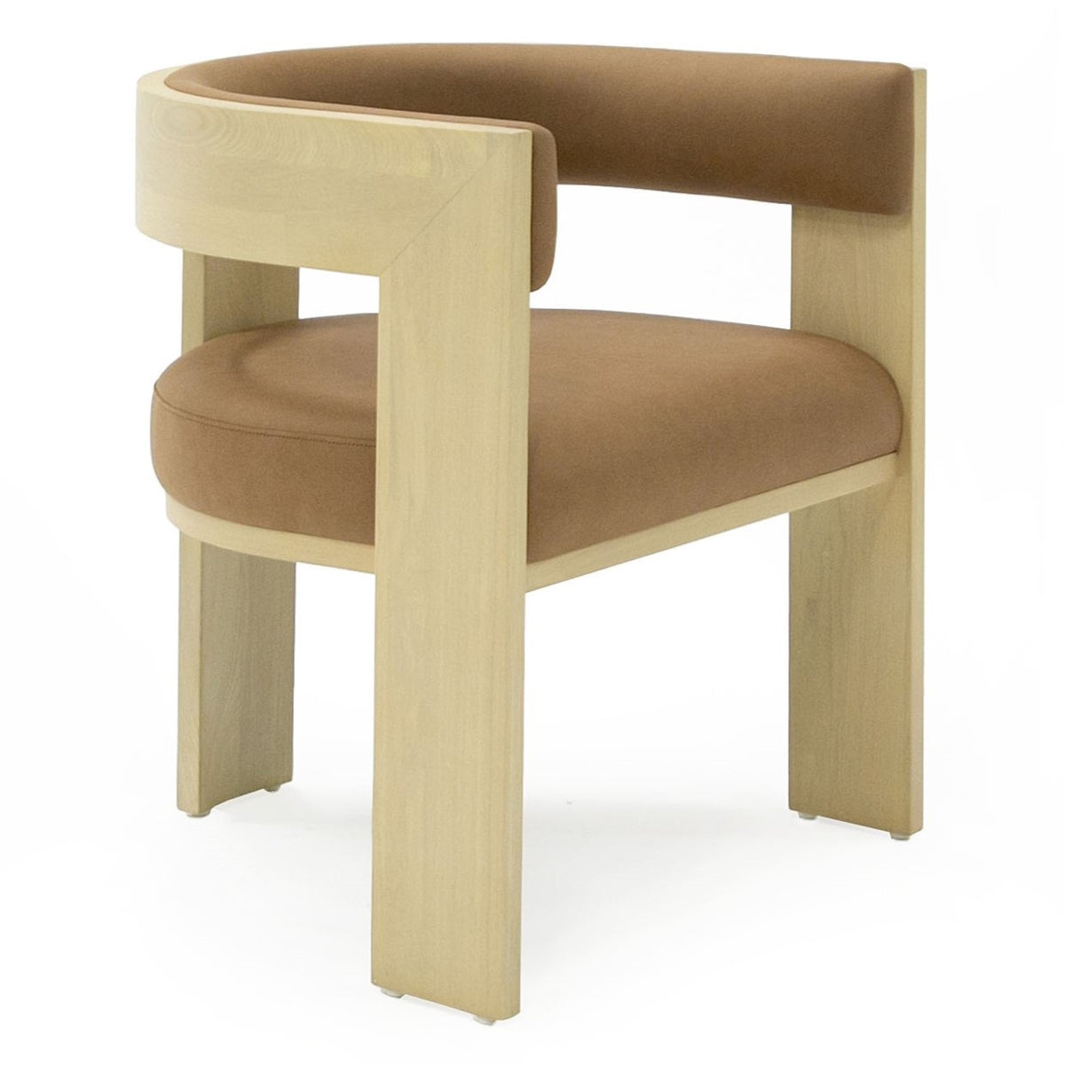 Osaka Modern Natural Ash + Rust Fabric Dining Chair