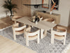Osaka Modern Faux Marble + Natural Ash Dining Table